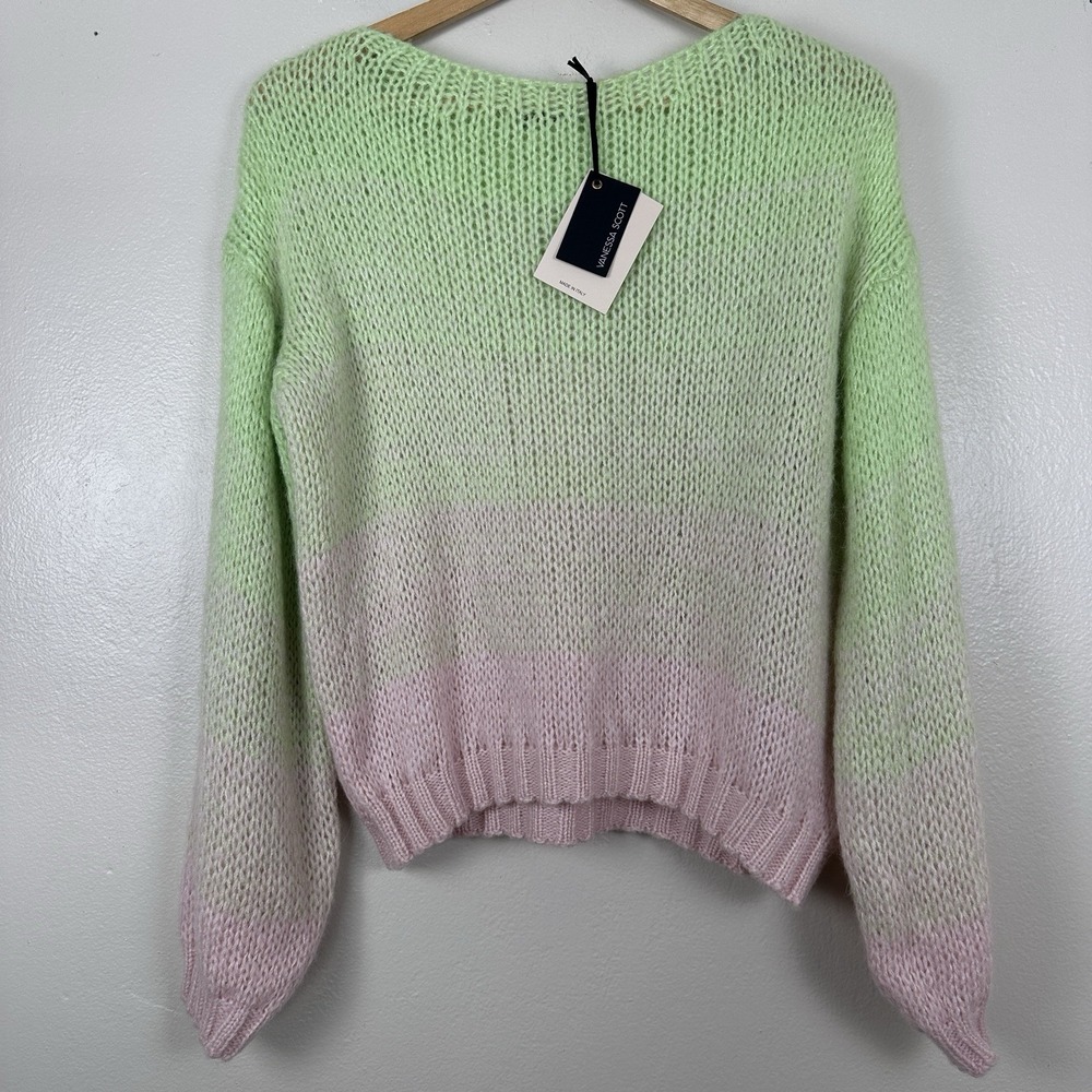 Vanessa Scott Women's M (See Desc) Pastel Multicolor Striped Sweater Boho NEW